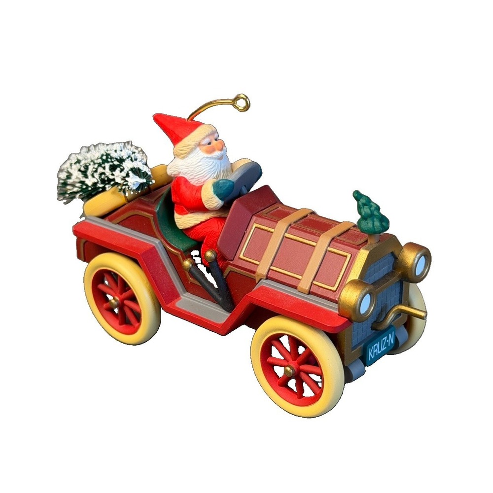 1995 HALLMARK HERE COMES SANTA SANTA'S ROADSTER/ 2.8"x4.8"x2"